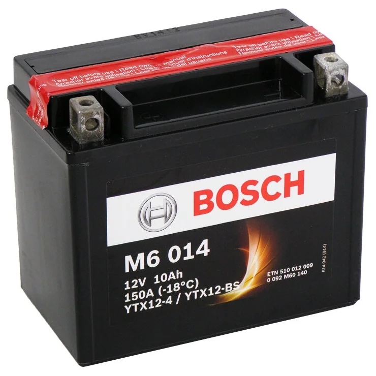 Аккумулятор Bosch 0092M60140 AGM M6 12V 10AH 150A, Bosch